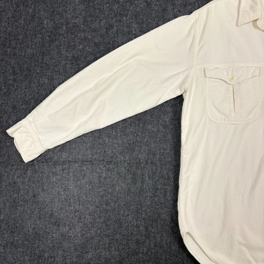 Banana Republic Mens XL Ivory Heavyweight Flannel Overshirt Americana Gorpcore